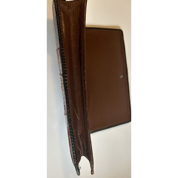 Vintage Whiskey Brown Genuine Crocodile Alligator Clutch Handbag Purse
